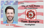 Firefighter ID Card Flag Background - Landscape - 30mil PVC