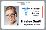 Medical / Nurse Employee ID Card - White Background - Landscape - 30mil PVC